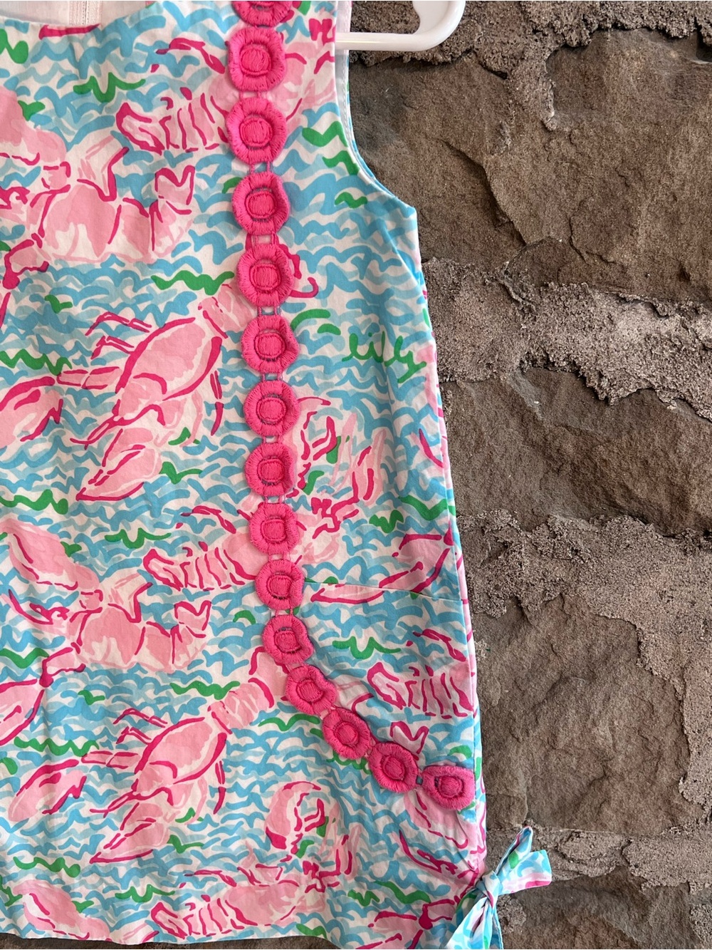 Size 3T Alina Lilly Pulitzer Pink Lobster Print Shift Dress - Picture 2 of 10